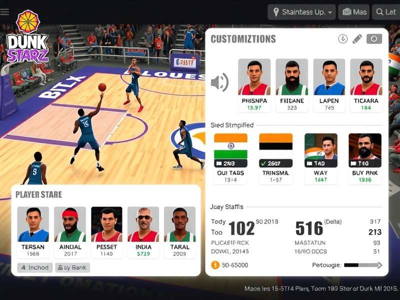 Dunk Starz India gameplay screenshot showing basketball action